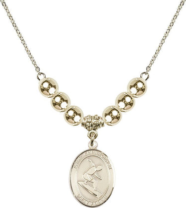 Saint Christopher Crystal Necklace | 3/4 inch | 6mm Beads _x0014_ 14kt Gold Filled