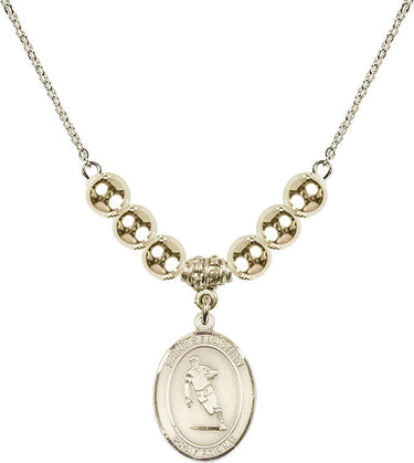Saint Sebastian Crystal Necklace | 3/4 inch | 6mm Beads _x0014_ 14kt Gold Filled