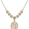 Saint Christopher Crystal Necklace | 3/4 inch | 6mm Beads _x0014_ 14kt Gold Filled