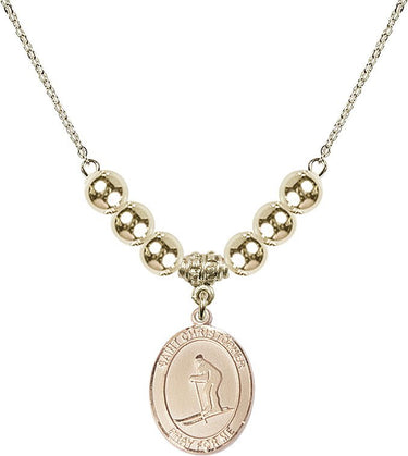 Saint Christopher Crystal Necklace | 3/4 inch | 6mm Beads _x0014_ 14kt Gold Filled