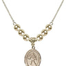 Saint Christopher Crystal Necklace | 3/4 inch | 6mm Beads _x0014_ 14kt Gold Filled