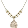 Saint Sebastian Crystal Necklace | 3/4 inch | 6mm Beads _x0014_ 14kt Gold Filled