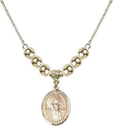 Saint Christopher Crystal Necklace | 3/4 inch | 6mm Beads _x0014_ 14kt Gold Filled