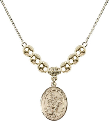Saint Martin of Tours Crystal Necklace | 3/4 inch | 6mm Beads _x0014_ 14kt Gold Filled