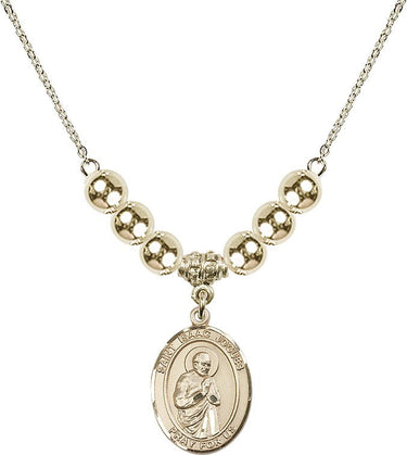 Saint Isaac Jogues Crystal Necklace | 3/4 inch | 6mm Beads _x0014_ 14kt Gold Filled
