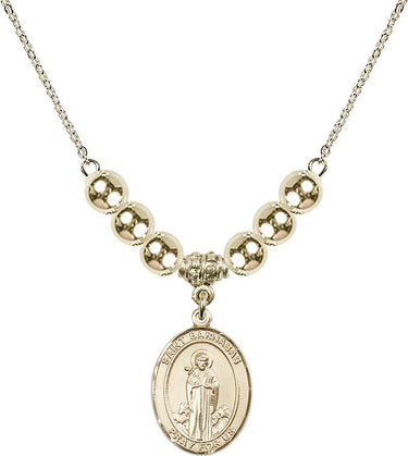 Saint Barnabas Crystal Necklace | 3/4 inch | 6mm Beads _x0014_ 14kt Gold Filled