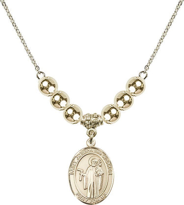 Saint Joseph the Worker Crystal Necklace | 3/4 inch | 6mm Beads _x0014_ 14kt Gold Filled