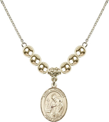 Saint Alphonsus Crystal Necklace | 3/4 inch | 6mm Beads _x0014_ 14kt Gold Filled