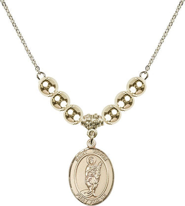 Saint Victor of Marseilles Crystal Necklace | 3/4 inch | 6mm Beads _x0014_ 14kt Gold Filled