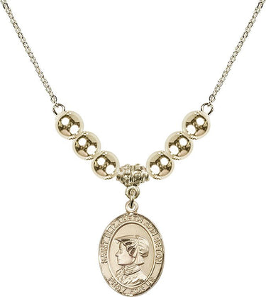 Saint Elizabeth Ann Seton Crystal Necklace | 3/4 inch | 6mm Beads _x0014_ 14kt Gold Filled
