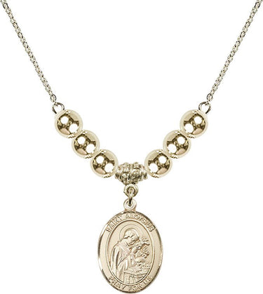 Saint Aloysius Gonzaga Crystal Necklace | 3/4 inch | 6mm Beads _x0014_ 14kt Gold Filled