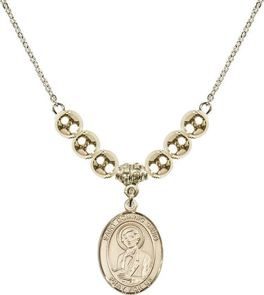 Saint Dominic Savio Crystal Necklace | 3/4 inch | 6mm Beads _x0014_ 14kt Gold Filled
