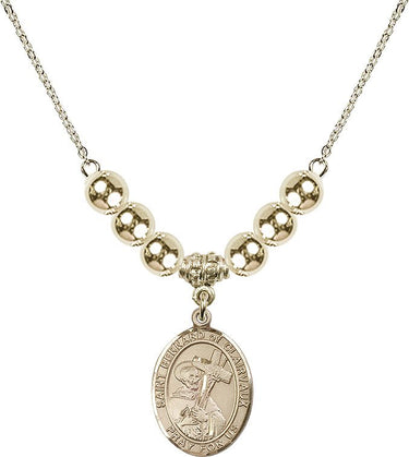 Saint Bernard of Clairvaux Crystal Necklace | 3/4 inch | 6mm Beads _x0014_ 14kt Gold Filled