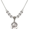 Saint John Paul II Crystal Necklace | 3/4 inch | 6mm Beads _x0014_ Sterling Silver