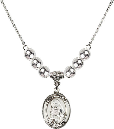 Saint Madeline Sophie Barat Crystal Necklace | 3/4 inch | 6mm Beads _x0014_ Sterling Silver
