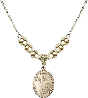 Cross Crystal Necklace | 3/4 inch | 6mm Beads _x0014_ 14kt Gold Filled