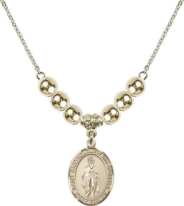 Saint Bartholomew the Apostle Crystal Necklace | 3/4 inch | 6mm Beads _x0014_ 14kt Gold Filled