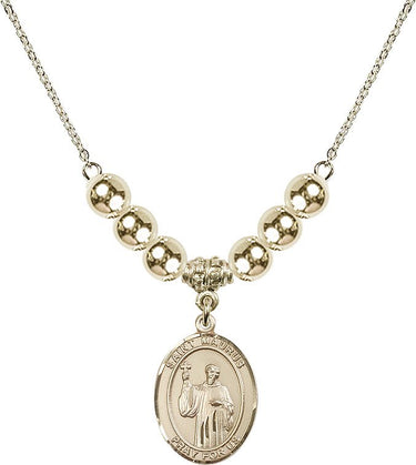 Saint Maurus Crystal Necklace | 3/4 inch | 6mm Beads _x0014_ 14kt Gold Filled