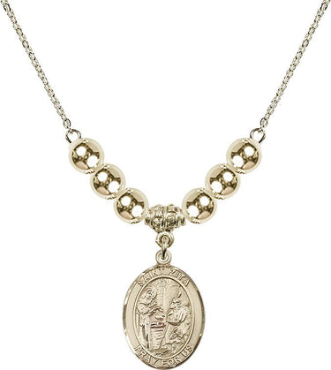 Saint Zita Crystal Necklace | 3/4 inch | 6mm Beads _x0014_ 14kt Gold Filled