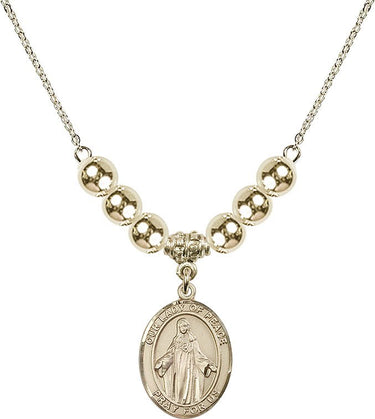Our Lady of Peace Crystal Necklace | 3/4 inch | 6mm Beads _x0014_ 14kt Gold Filled