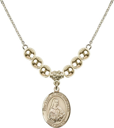 Our Lady of the Railroad Crystal Necklace | 3/4 inch | 6mm Beads _x0014_ 14kt Gold Filled
