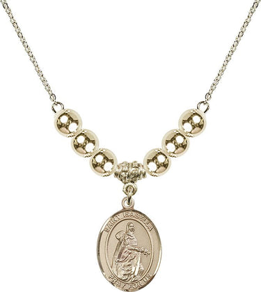 Saint Isabella of Portugal Crystal Necklace | 3/4 inch | 6mm Beads _x0014_ 14kt Gold Filled