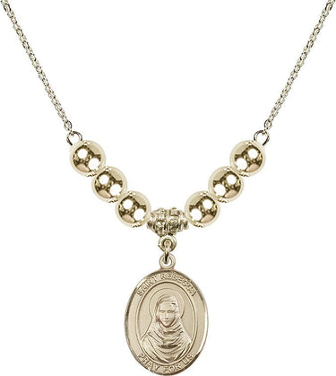 Saint Rebecca Crystal Necklace | 3/4 inch | 6mm Beads _x0014_ 14kt Gold Filled