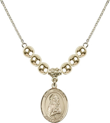 Saint Victoria Crystal Necklace | 3/4 inch | 6mm Beads _x0014_ 14kt Gold Filled