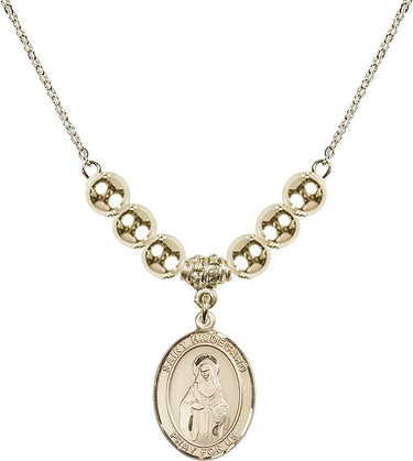 Saint Hildegard von Bingen Crystal Necklace | 3/4 inch | 6mm Beads _x0014_ 14kt Gold Filled
