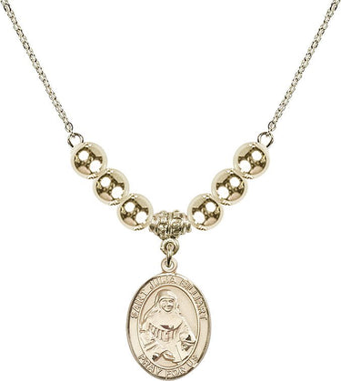 Saint Julia Billiart Crystal Necklace | 3/4 inch | 6mm Beads _x0014_ 14kt Gold Filled