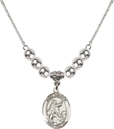Saint Colette Crystal Necklace | 3/4 inch | 6mm Beads _x0014_ Sterling Silver