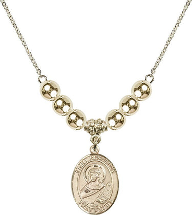 Saint Perpetua Crystal Necklace | 3/4 inch | 6mm Beads _x0014_ 14kt Gold Filled