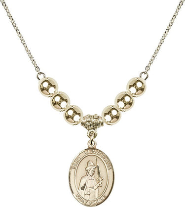 Saint Wenceslaus Crystal Necklace | 3/4 inch | 6mm Beads _x0014_ 14kt Gold Filled