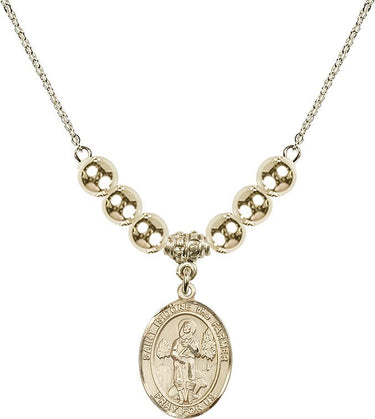 Saint Isidore the Farmer Crystal Necklace | 3/4 inch | 6mm Beads _x0014_ 14kt Gold Filled