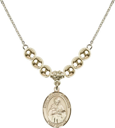 Saint Gabriel Possenti Crystal Necklace | 3/4 inch | 6mm Beads _x0014_ 14kt Gold Filled