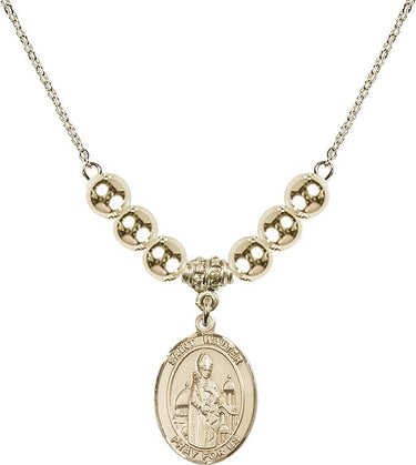 Saint Walter of Pontnoise Crystal Necklace | 3/4 inch | 6mm Beads _x0014_ 14kt Gold Filled