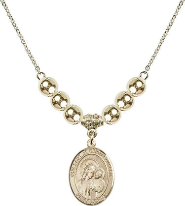Our Lady of Good Counsel Crystal Necklace | 3/4 inch | 6mm Beads _x0014_ 14kt Gold Filled