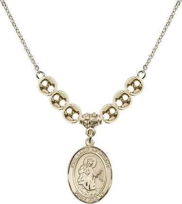 Our Lady of Mercy Crystal Necklace | 3/4 inch | 6mm Beads _x0014_ 14kt Gold Filled