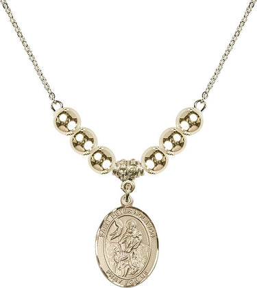 Saint Peter Nolasco Crystal Necklace | 3/4 inch | 6mm Beads _x0014_ 14kt Gold Filled