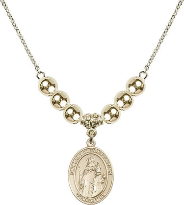 Our Lady of Consolation Crystal Necklace | 3/4 inch | 6mm Beads _x0014_ 14kt Gold Filled