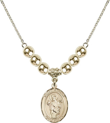 Saint Aedan of Ferns Crystal Necklace | 3/4 inch | 6mm Beads _x0014_ 14kt Gold Filled