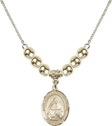 Saint Marie Magdalen Postel Crystal Necklace | 3/4 inch | 6mm Beads _x0014_ 14kt Gold Filled