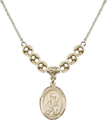 Saint Athanasius Crystal Necklace | 3/4 inch | 6mm Beads _x0014_ 14kt Gold Filled