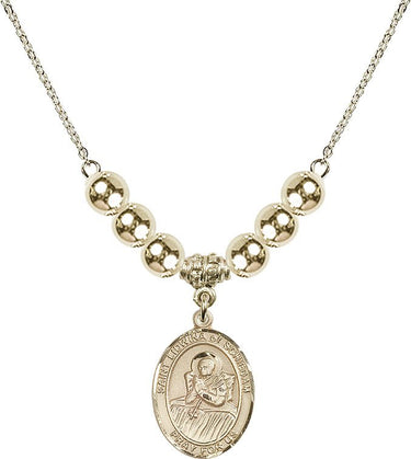 Saint Lidwina of Schiedam Crystal Necklace | 3/4 inch | 6mm Beads _x0014_ 14kt Gold Filled