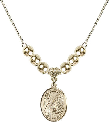Saint Fiacre Crystal Necklace | 3/4 inch | 6mm Beads _x0014_ 14kt Gold Filled
