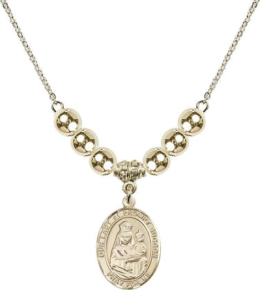 Our Lady of Prompt Succor Crystal Necklace | 3/4 inch | 6mm Beads _x0014_ 14kt Gold Filled