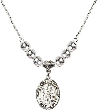 Saint Joseph of Arimathea Crystal Necklace | 3/4 inch | 6mm Beads _x0014_ Sterling Silver