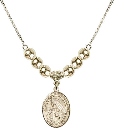 Saint Margaret of Cortona Crystal Necklace | 3/4 inch | 6mm Beads _x0014_ 14kt Gold Filled