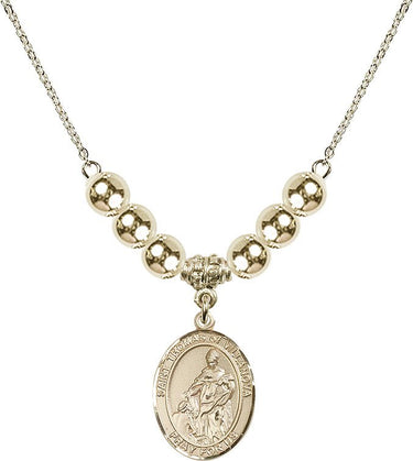 Saint Thomas of Villanova Crystal Necklace | 3/4 inch | 6mm Beads _x0014_ 14kt Gold Filled