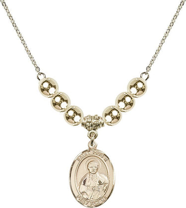Saint Pius X Crystal Necklace | 3/4 inch | 6mm Beads _x0014_ 14kt Gold Filled